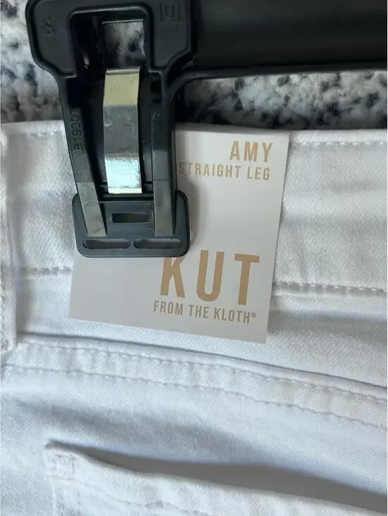 Kut From the Kloth Women’s White Amy Crop Straight Leg Jeans Size 6P NWT - Picture 4 of 5